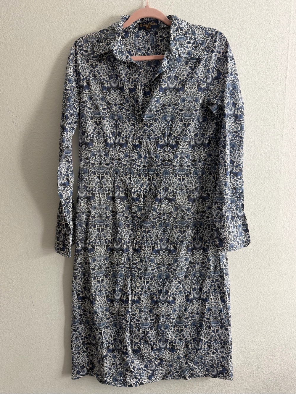Brooks Brothers Liberty Women’s Floral Long Sleeve Midi Shirt Dress Size 6
